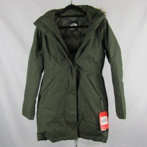 North Face Arctic Down Parka Olive Green Coat XS